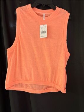 Free People Coral Orange Sleeveless Tank Top